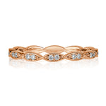 0.16ct Round Brilliant Cut Diamond Marquise Bezel Eternity Band in 18k Rose Gold