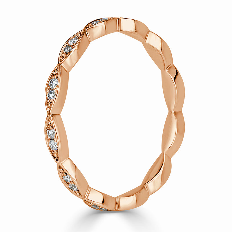 0.16ct Round Brilliant Cut Diamond Marquise Bezel Eternity Band in 18k Rose Gold