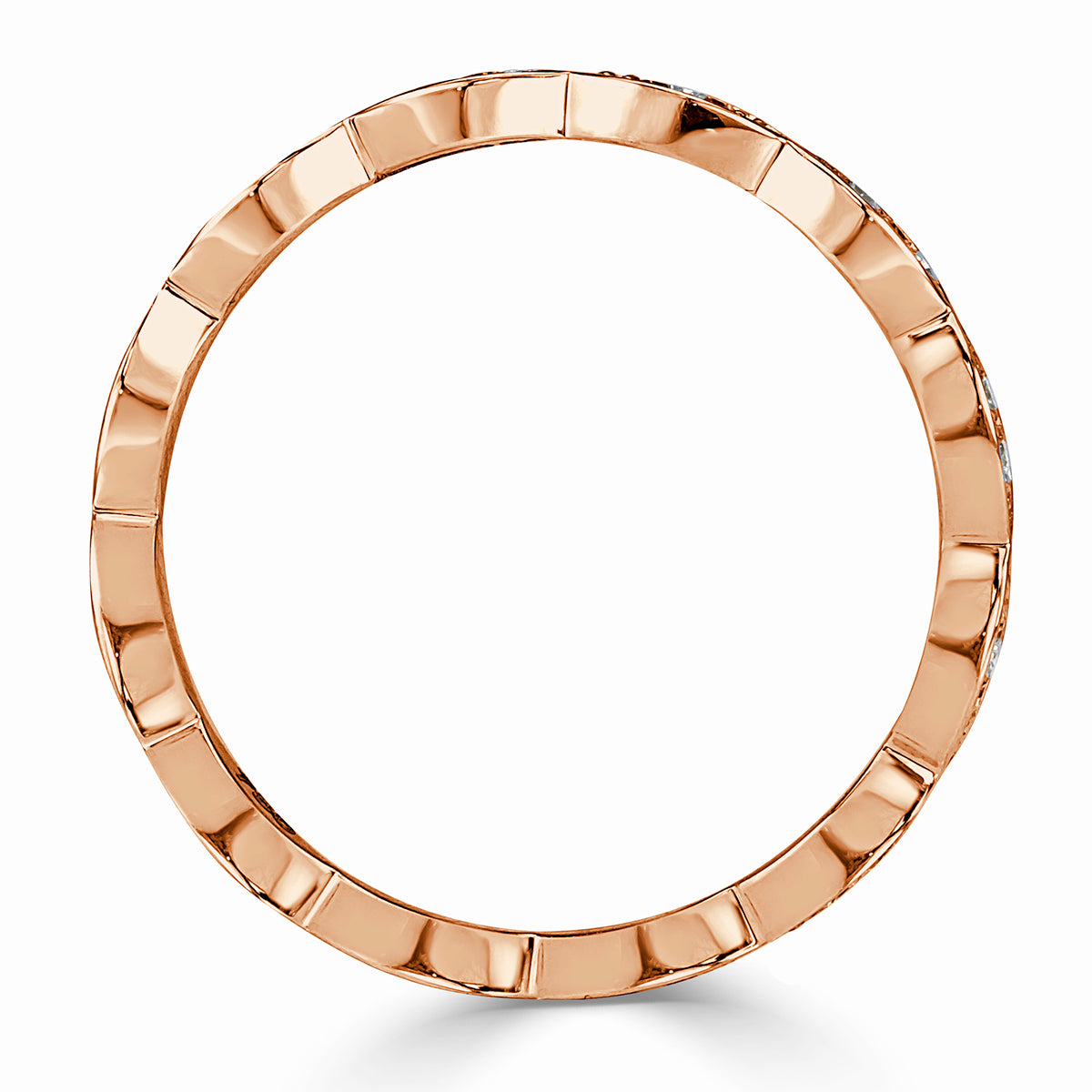 0.16ct Round Brilliant Cut Diamond Marquise Bezel Eternity Band in 18k Rose Gold