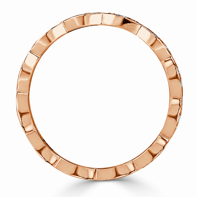 0.16ct Round Brilliant Cut Diamond Marquise Bezel Eternity Band in 18k Rose Gold