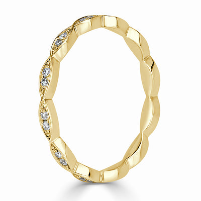 0.16ct Round Brilliant Cut Diamond Marquise Bezel Eternity Band in 18k Yellow Gold
