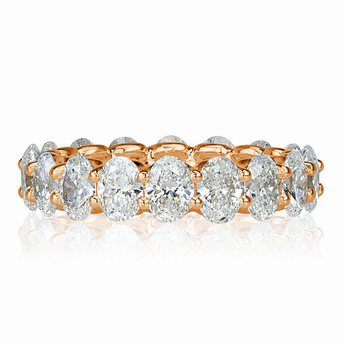 4.51ct Oval Cut Diamond Eternity Band in 18k Rose Gold