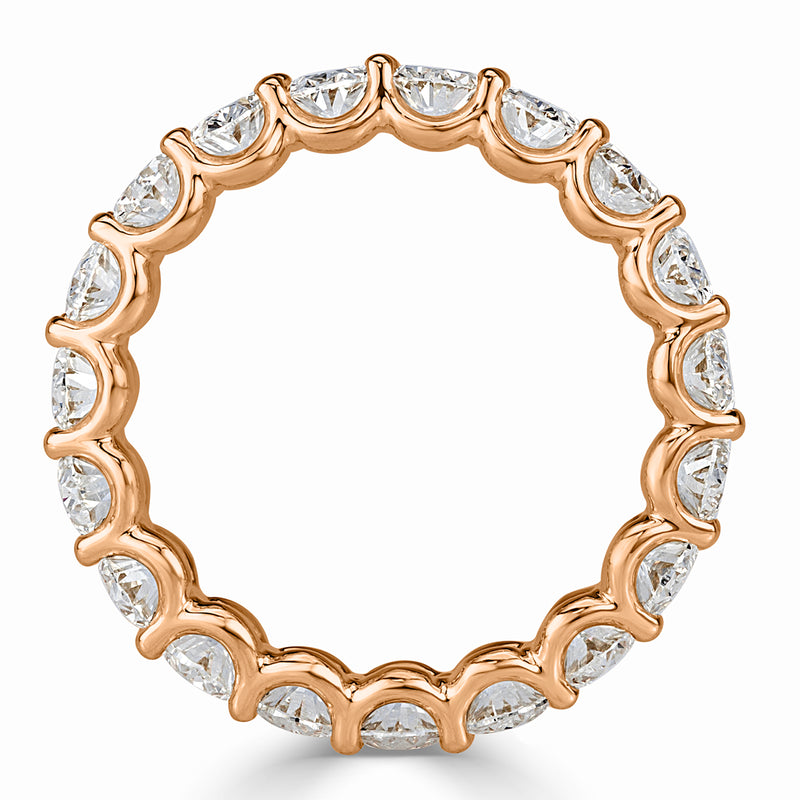 3.70ct Oval Cut Diamond Eternity Band in 18k Rose Gold