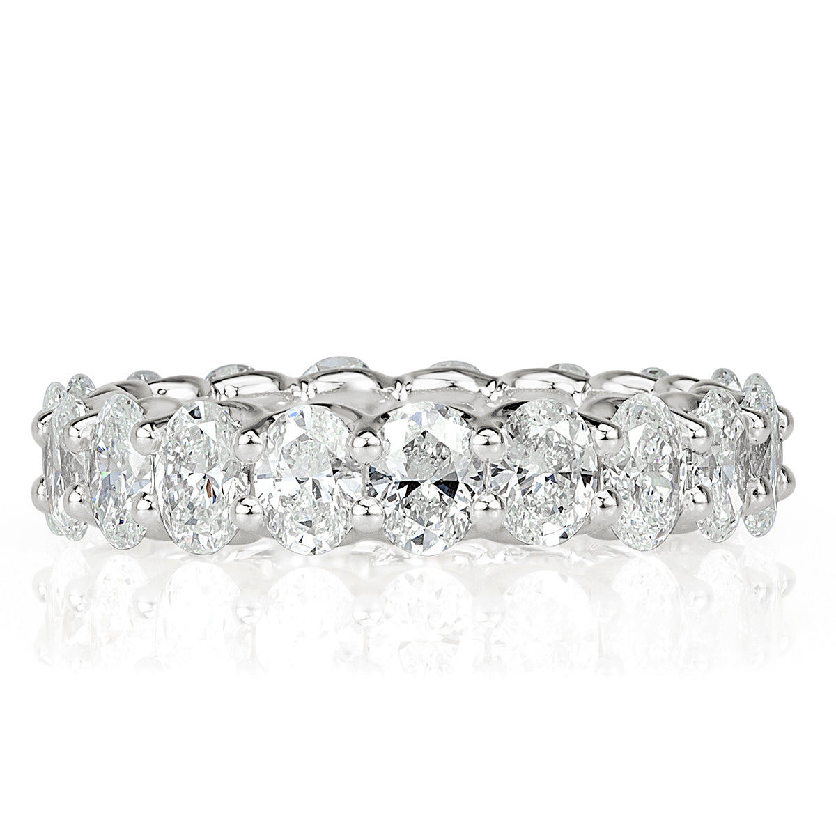 3.70ct Oval Cut Diamond Eternity Band in 18k White Gold
