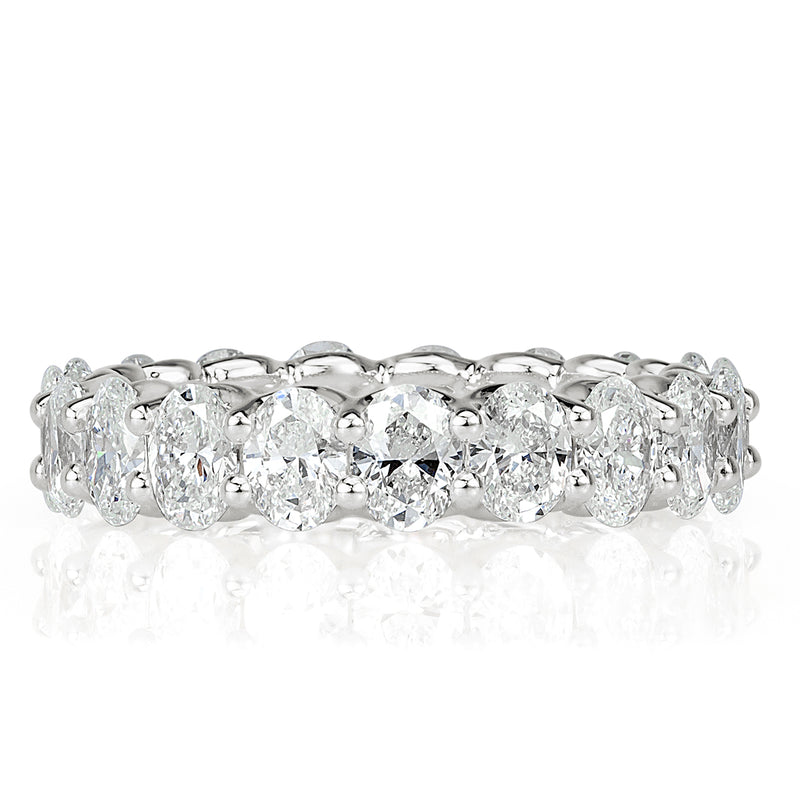 3.70ct Oval Cut Diamond Eternity Band in 18k White Gold
