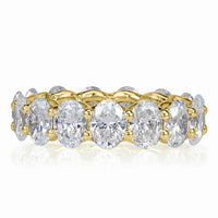 6.16ct Oval Cut Diamond Eternity Band in 18k Yellow Gold
