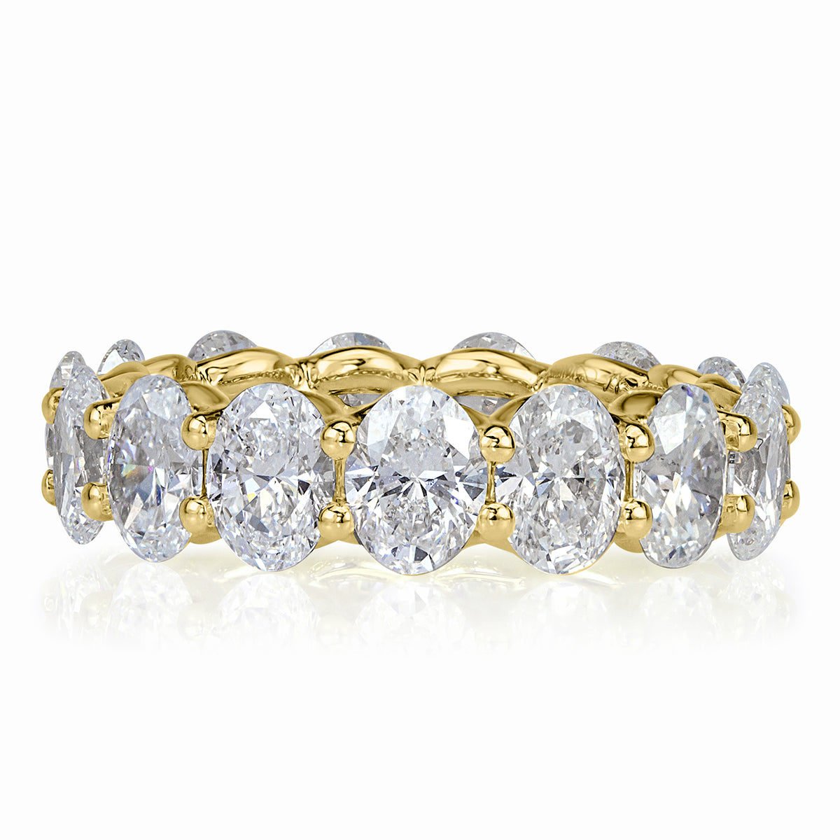 6.16ct Oval Cut Diamond Eternity Band in 18k Yellow Gold