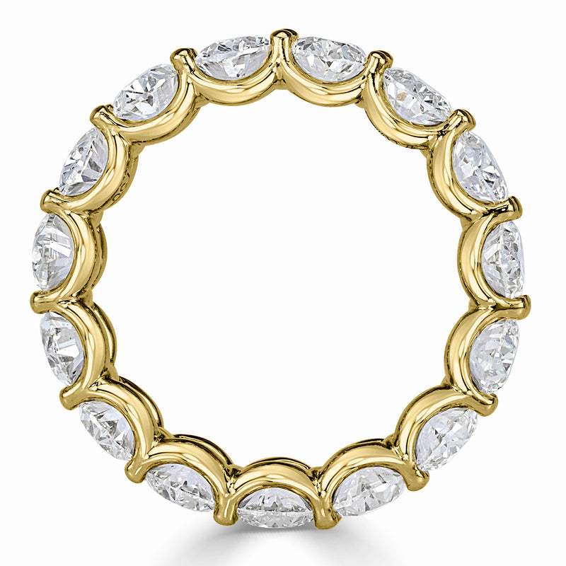 6.16ct Oval Cut Diamond Eternity Band in 18k Yellow Gold