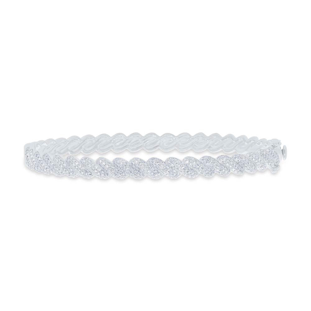 1.20ct Diamond Twist Bangle in 14k White Gold