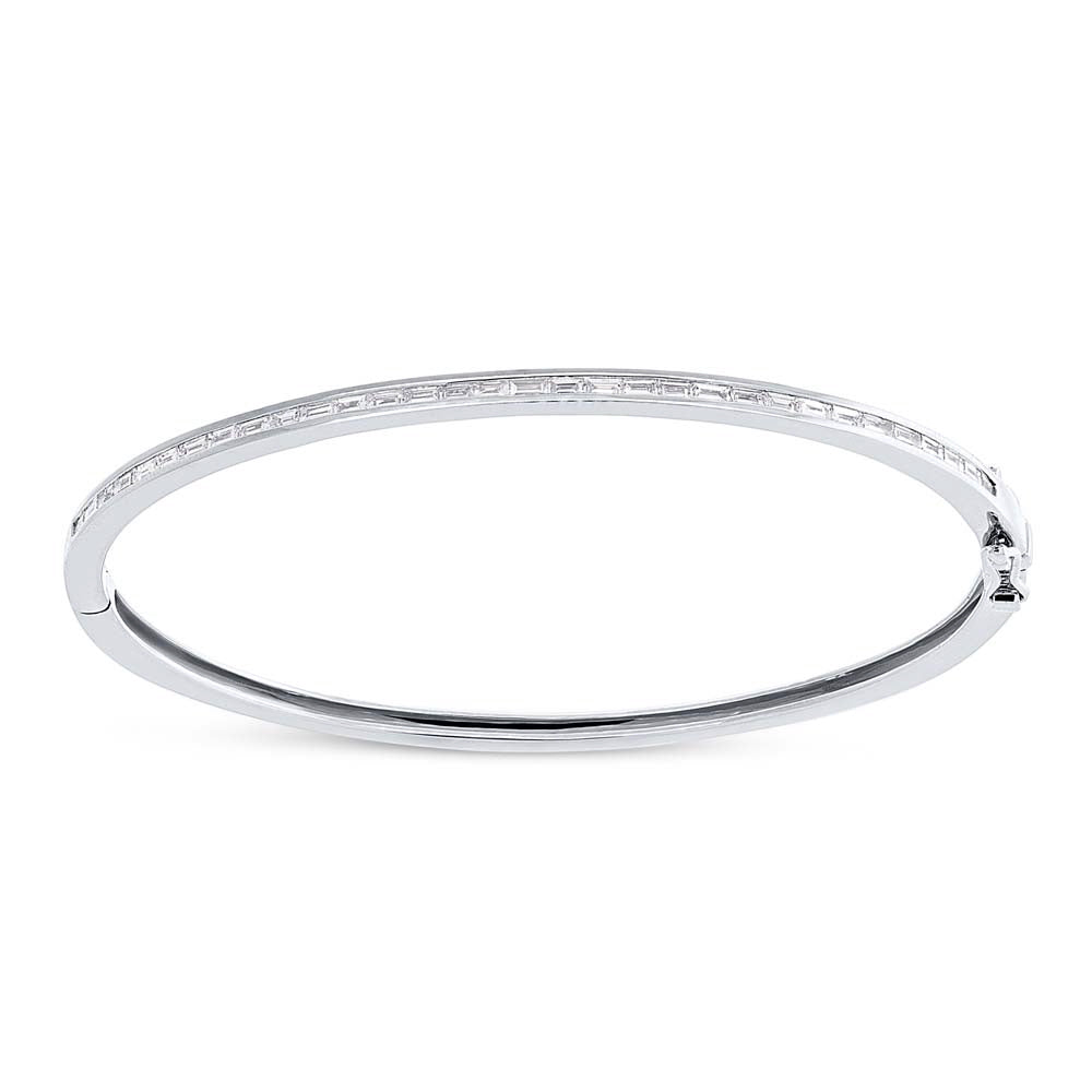 0.60ct Baguette Diamond Bangle in 14k White Gold