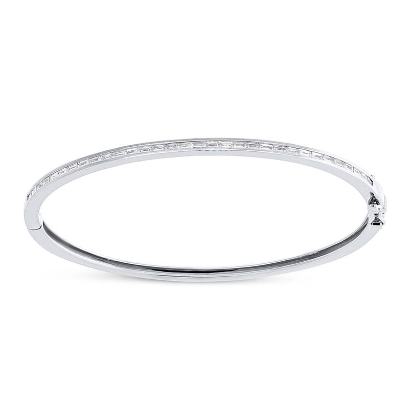 0.60ct Baguette Diamond Bangle in 14k White Gold