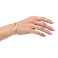 1.39ct Round Brilliant Cut Diamond Split Bangle Bracelet in 14K Yellow Gold