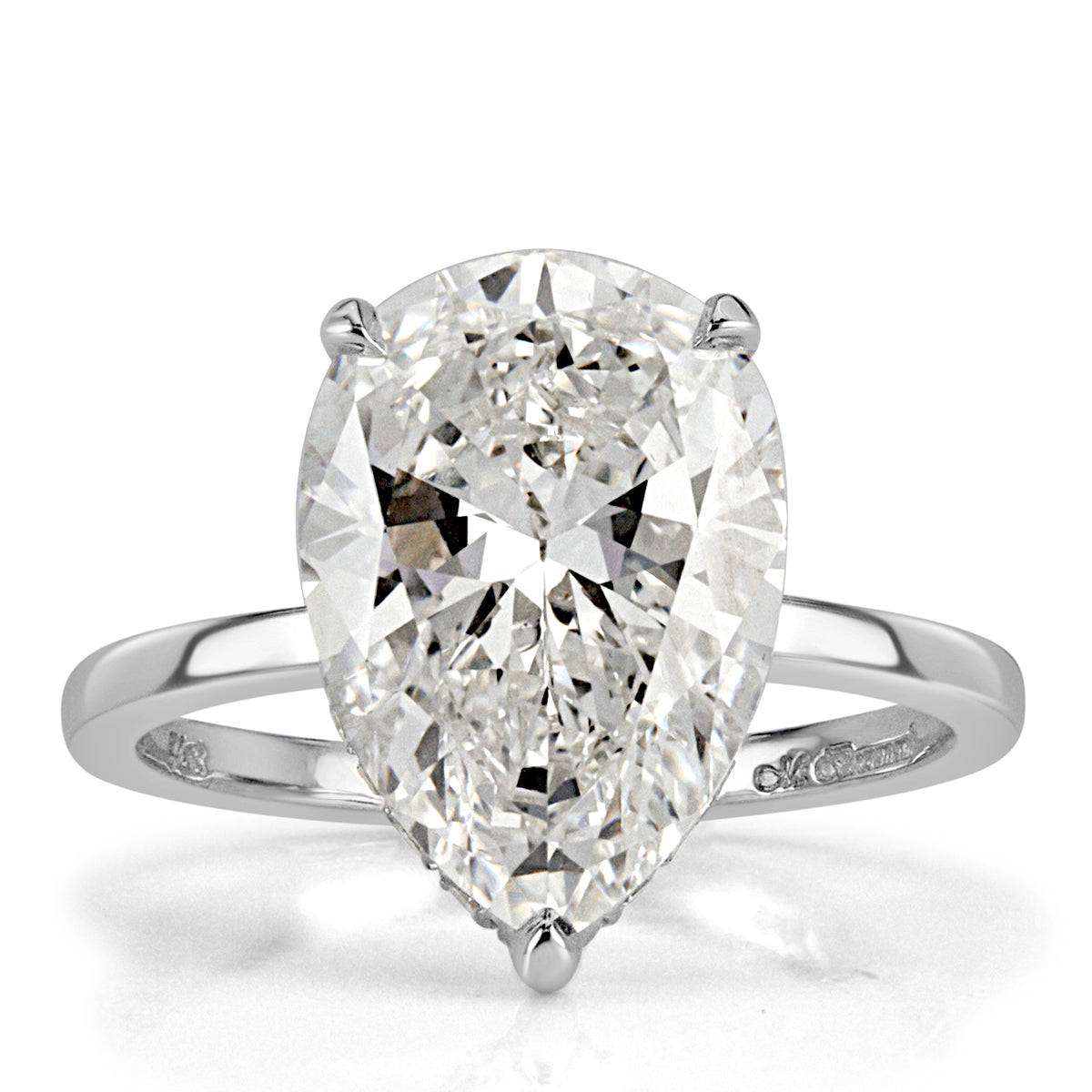 4.90ct Pear Shaped Diamond Engagement Ring