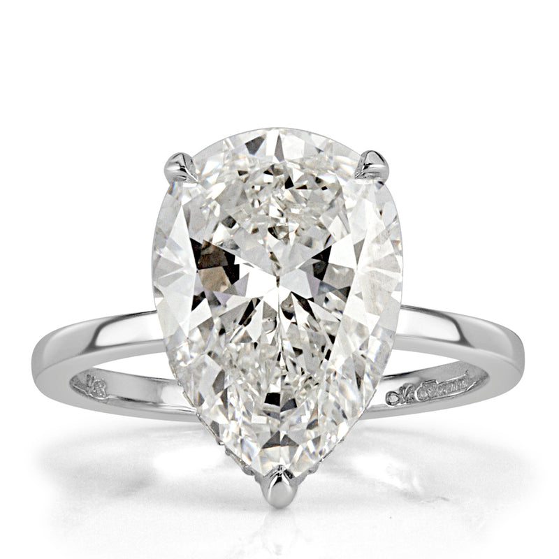 4.90ct Pear Shaped Diamond Engagement Ring