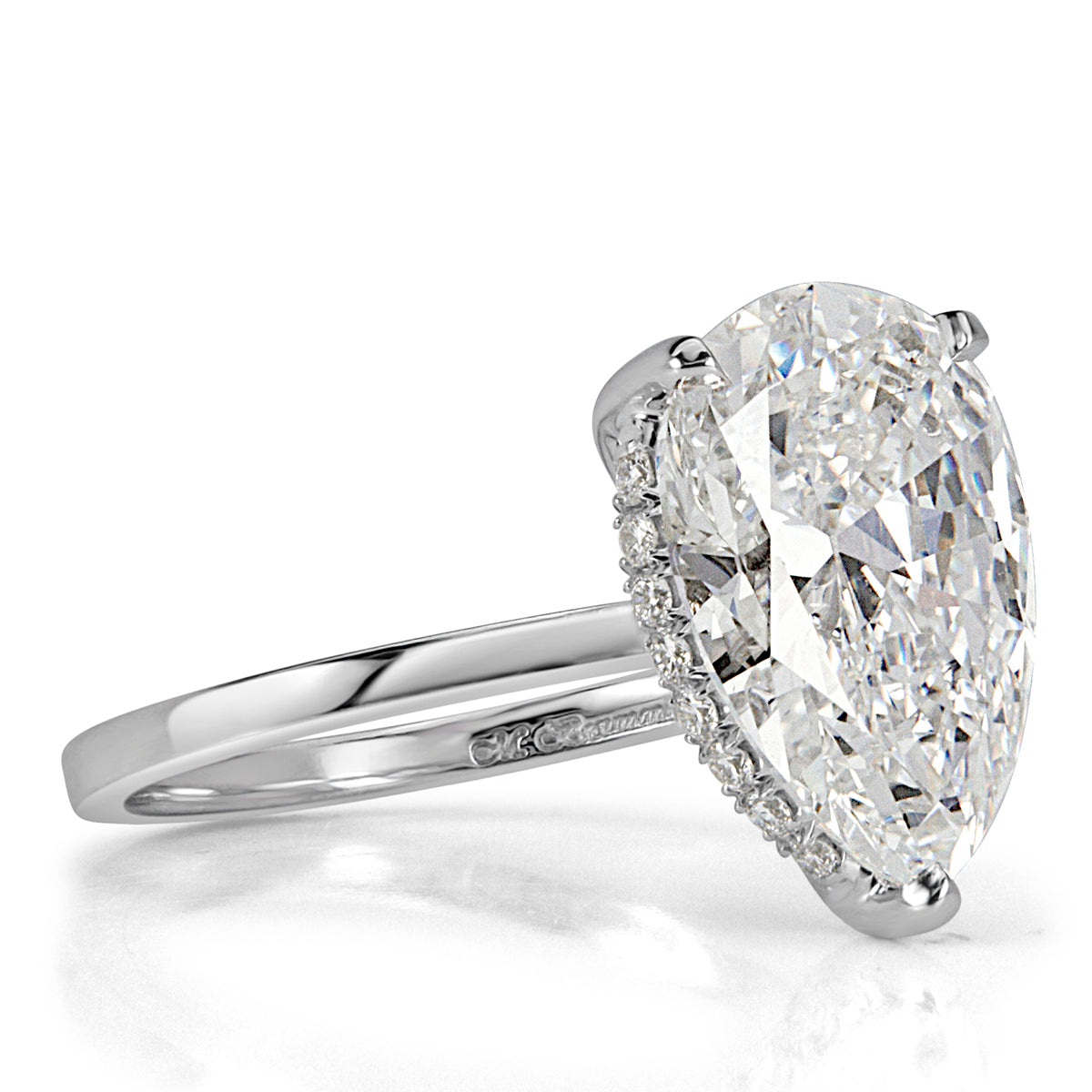 4.90ct Pear Shaped Diamond Engagement Ring