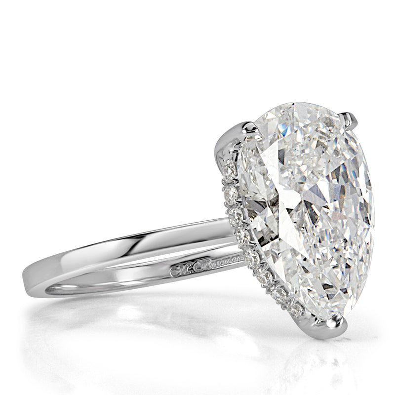 4.90ct Pear Shaped Diamond Engagement Ring