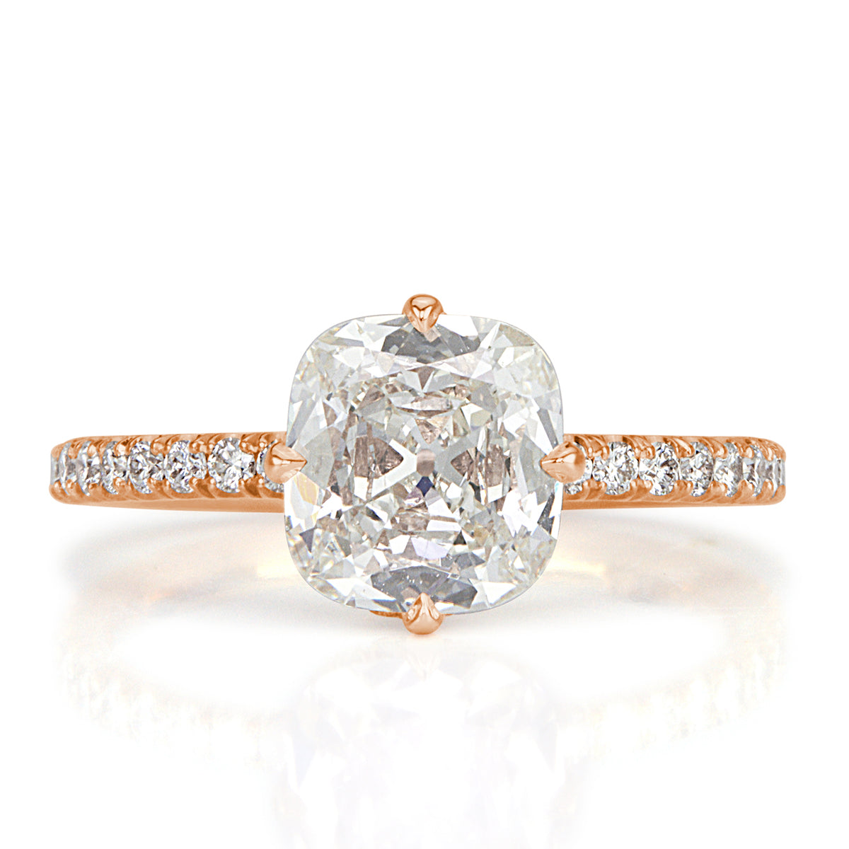 2.04ct Old Mine Cut Diamond Engagement Ring