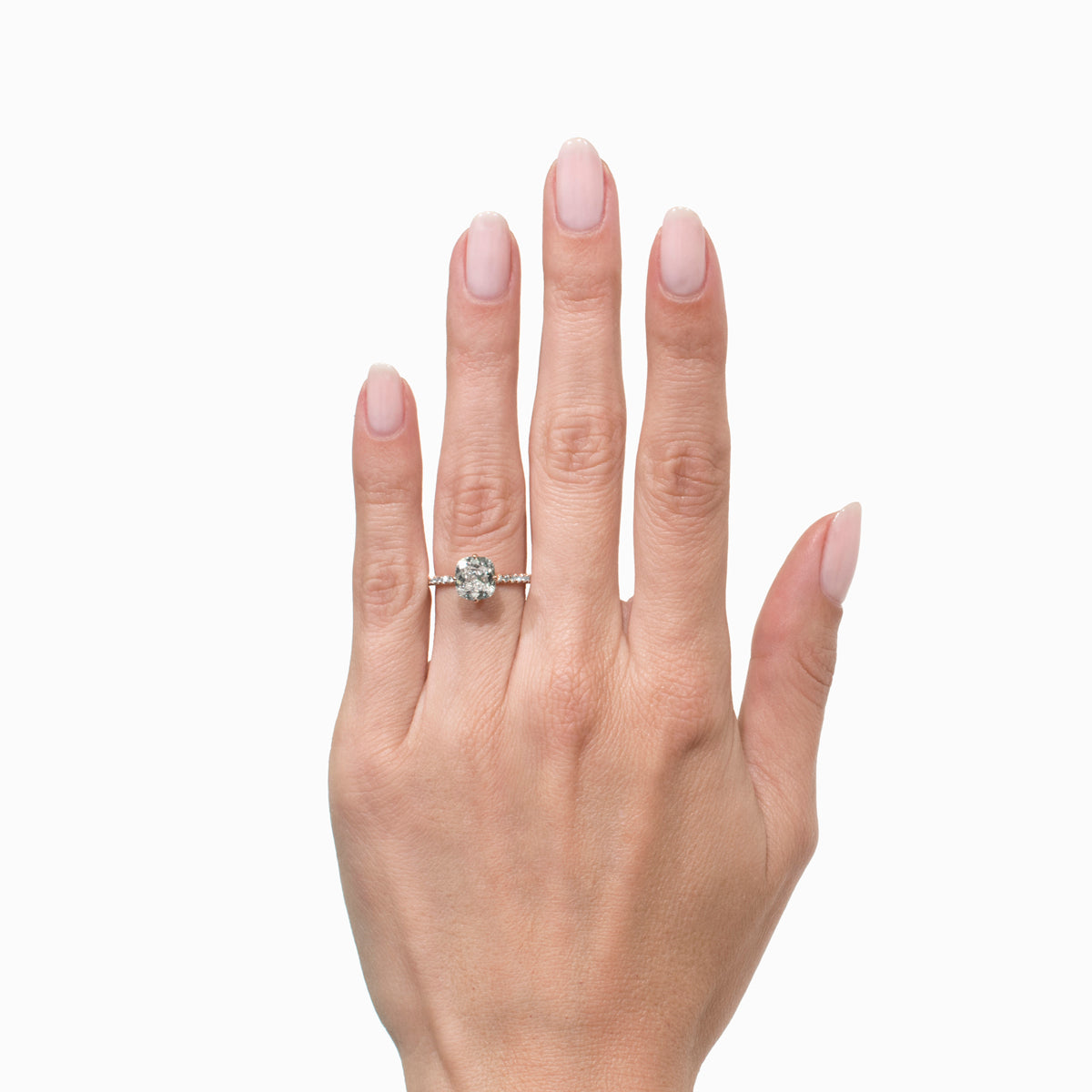 2.04ct Old Mine Cut Diamond Engagement Ring