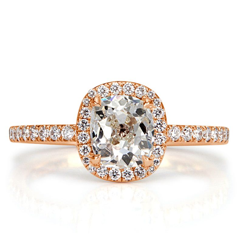 1.31ct Old Mine Cut Diamond Engagement Ring