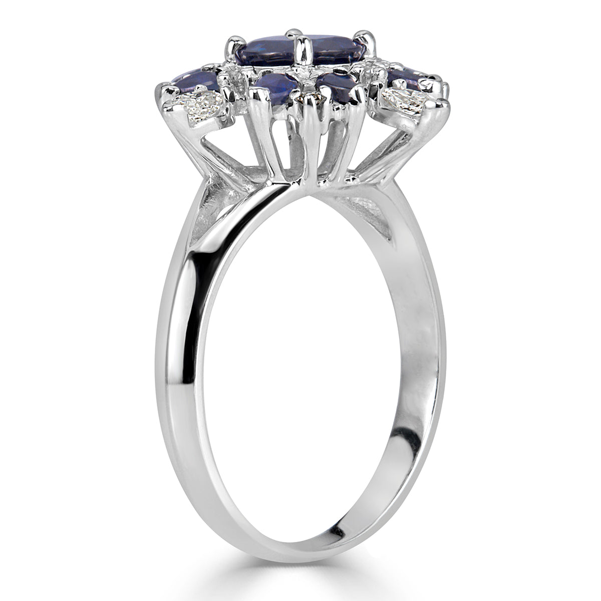 1.82ct Round Cut Sapphire and Diamond Estate Ring
