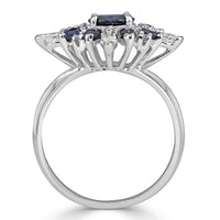 1.82ct Round Cut Sapphire and Diamond Estate Ring