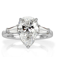 4.04ct Pear Shaped Diamond Engagement Ring