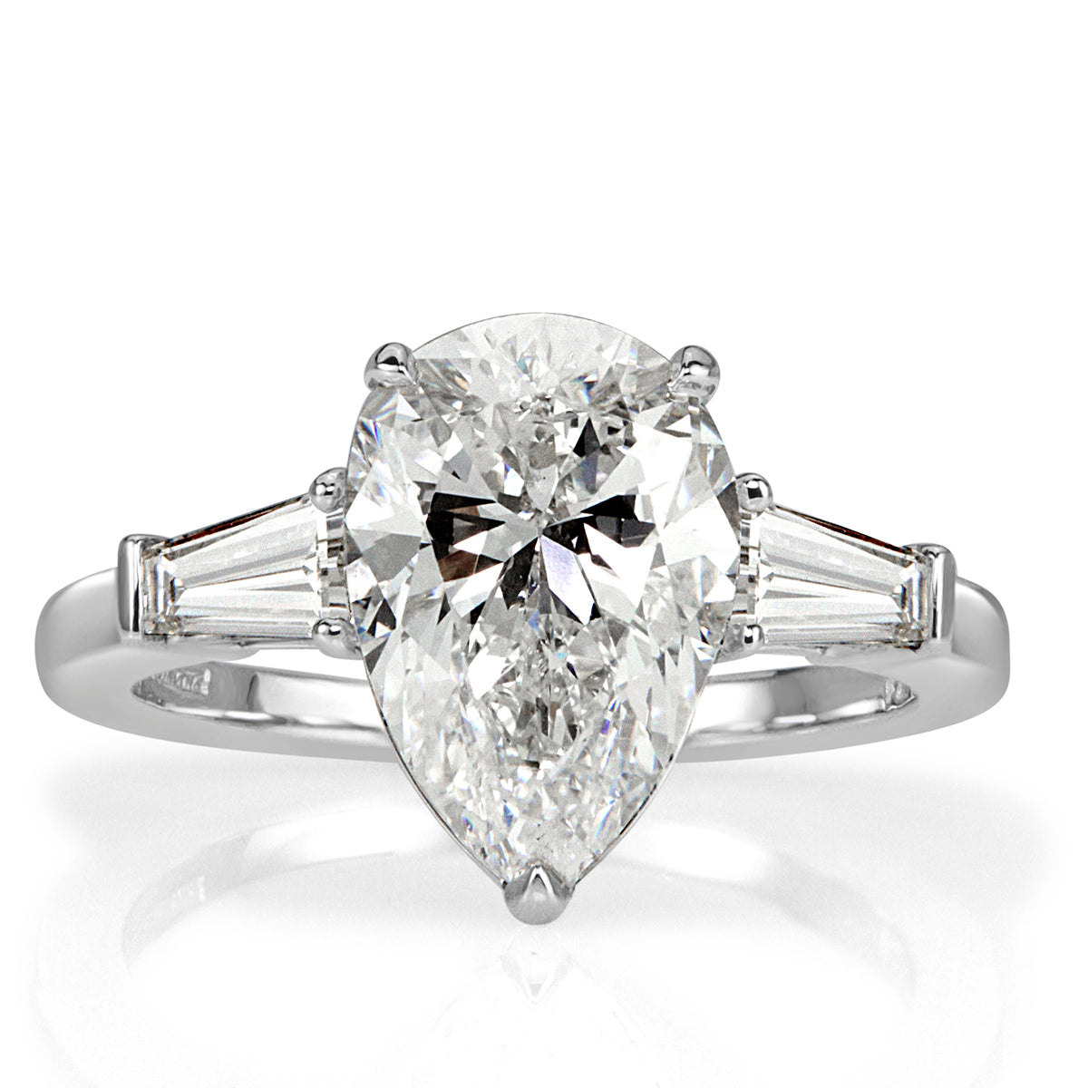 4.04ct Pear Shaped Diamond Engagement Ring