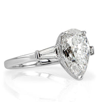 4.04ct Pear Shaped Diamond Engagement Ring