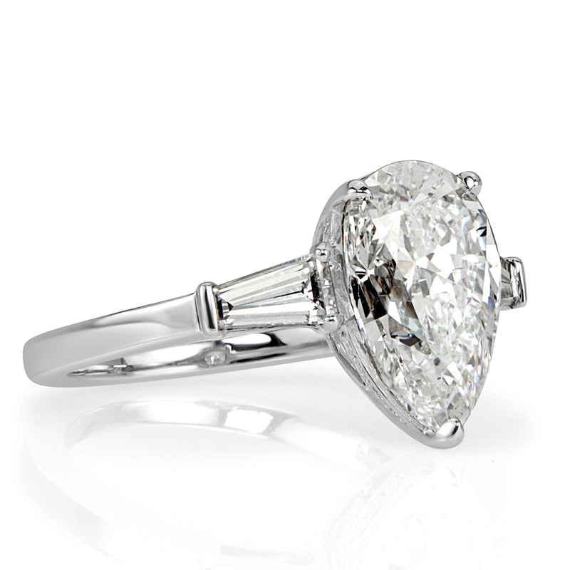 4.04ct Pear Shaped Diamond Engagement Ring