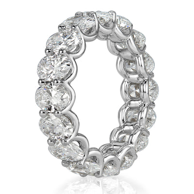 6.45ct Oval Cut Diamond Eternity Band in 18k White Gold