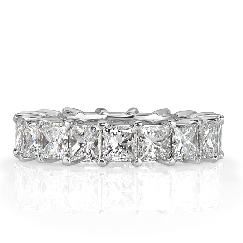 6.34ct Princess Cut Diamond Eternity Band in 18k White Gold