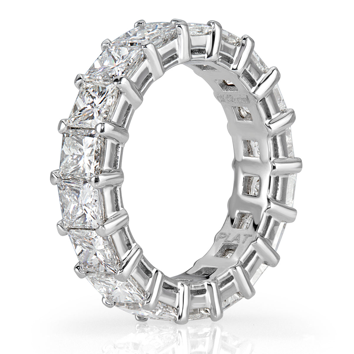 6.34ct Princess Cut Diamond Eternity Band in 18k White Gold