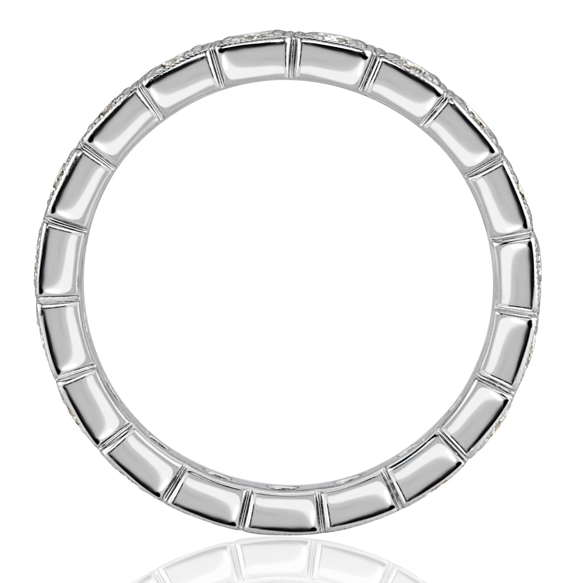0.80ct Round Brilliant Cut Milgrain Diamond Eternity Band in 18k White Gold