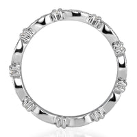 0.45ct Round Brilliant Cut Diamond Milgrain Eternity Band in Platinum