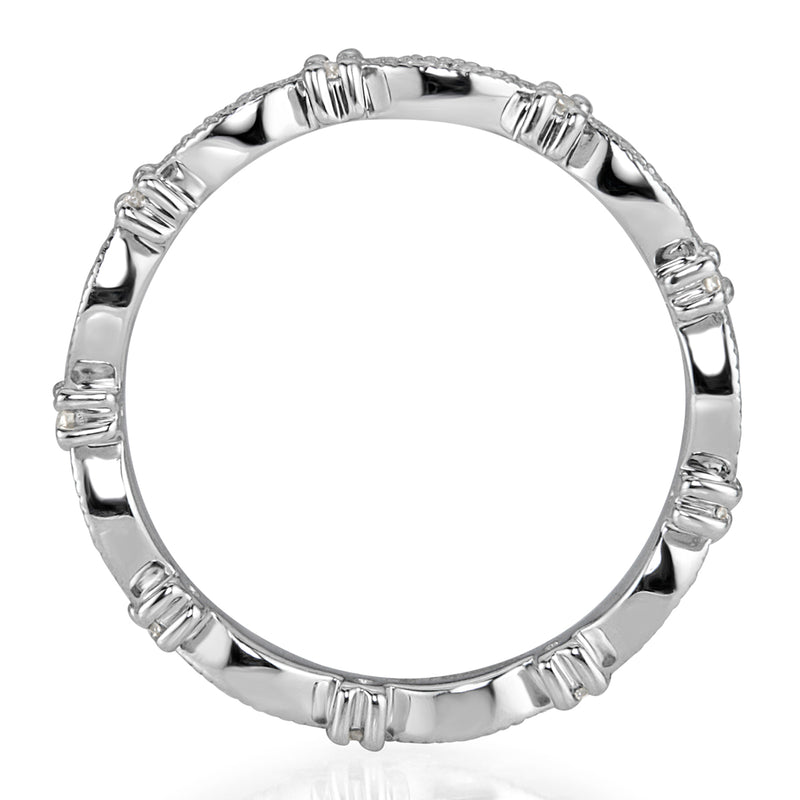 0.45ct Round Brilliant Cut Diamond Milgrain Eternity Band in Platinum