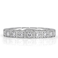 0.80ct Round Brilliant Cut Milgrain Bezel Set Diamond Eternity Band in Platinum