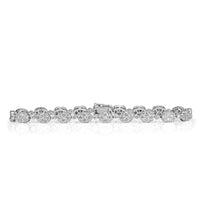 4.11ct Round Brilliant Cut Diamond Oval Shape Design Bracelet in 14k White Gold