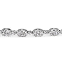 4.11ct Round Brilliant Cut Diamond Oval Shape Design Bracelet in 14k White Gold