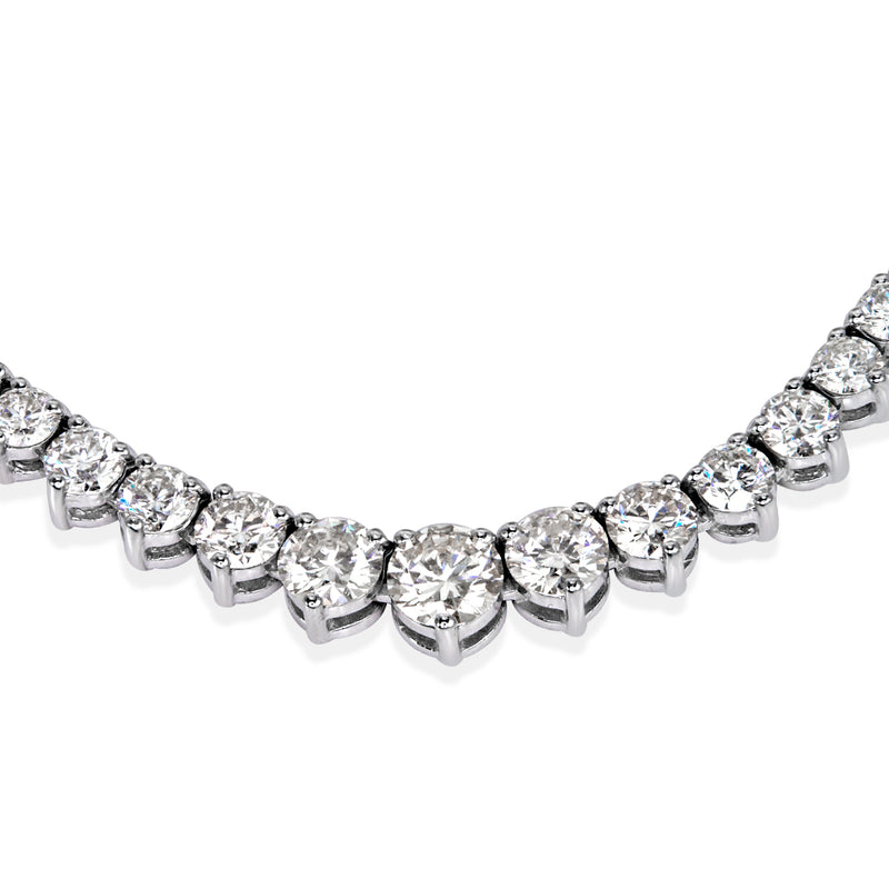 Vivid Diamonds GIA Certified 85 Carat Oval Cut Diamond Riviera Necklace  -V44664 | vividdiamonds