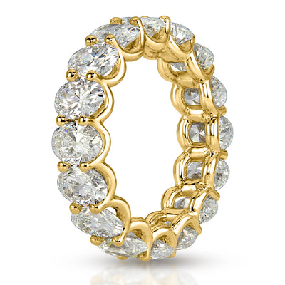 6.45ct Oval Cut Diamond Eternity Band in 18k Yellow Gold