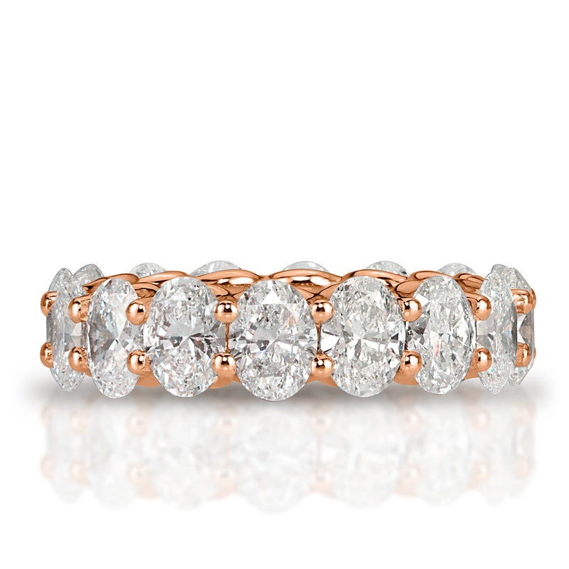 6.52ct Oval Cut Diamond Eternity Band in 18k Rose Gold