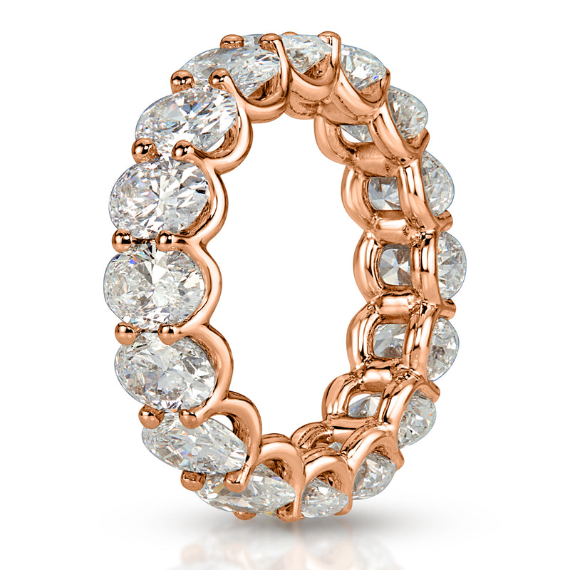 6.52ct Oval Cut Diamond Eternity Band in 18k Rose Gold