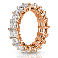 6.34ct Princess Cut Diamond Eternity Band in 18k Rose Gold