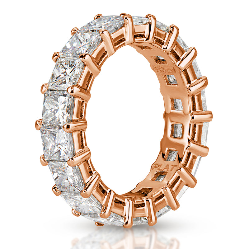 6.34ct Princess Cut Diamond Eternity Band in 18k Rose Gold