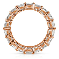 6.34ct Princess Cut Diamond Eternity Band in 18k Rose Gold