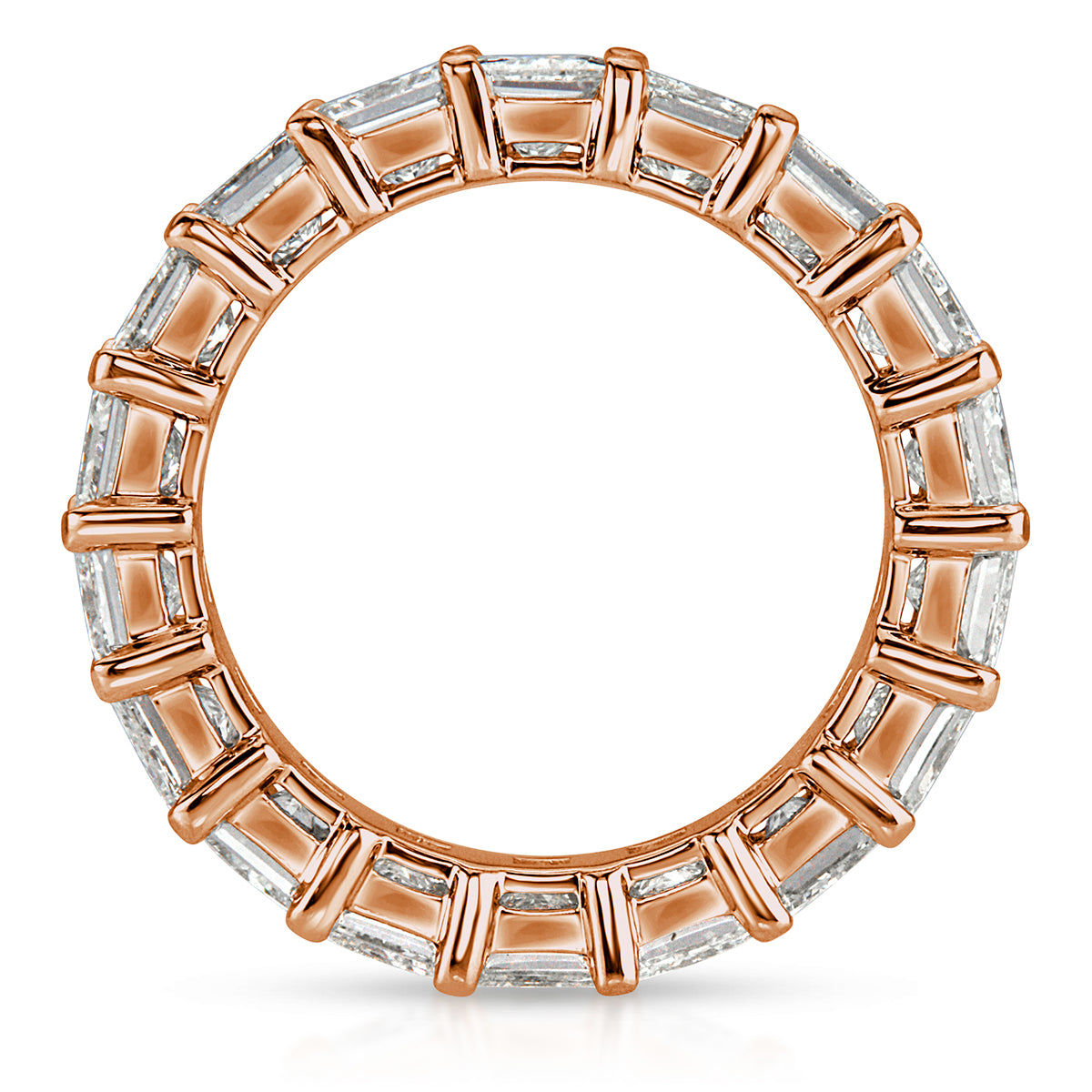 6.34ct Princess Cut Diamond Eternity Band in 18k Rose Gold