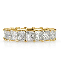 6.34ct Princess Cut Diamond Eternity Band in 18k Yellow Gold