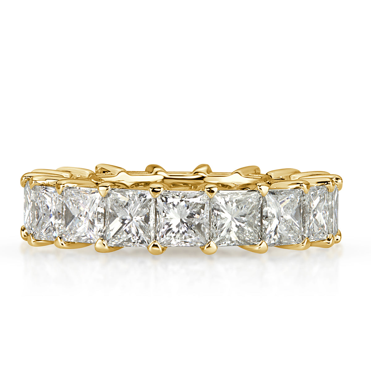 6.34ct Princess Cut Diamond Eternity Band in 18k Yellow Gold