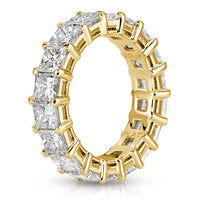 6.34ct Princess Cut Diamond Eternity Band in 18k Yellow Gold