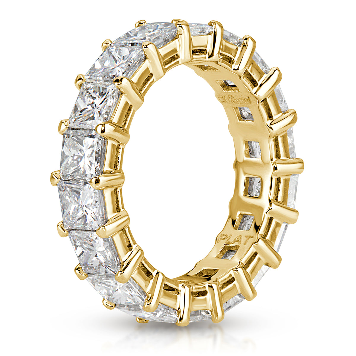 6.34ct Princess Cut Diamond Eternity Band in 18k Yellow Gold